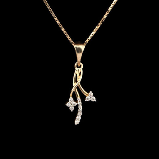 14K Yellow Gold Diamond Pendant - 0.08ct SI-IJ