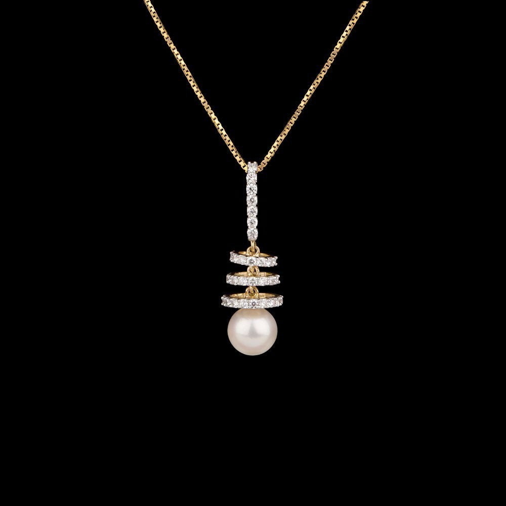 14K Yellow Gold Diamond Pendant - 0.49ct VS-GH with Colour Stones