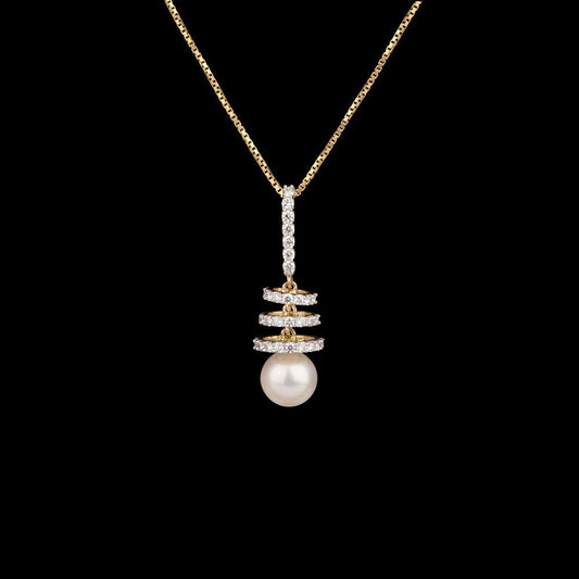 14K Yellow Gold Diamond Pendant - 0.49ct VS-GH with Colour Stones