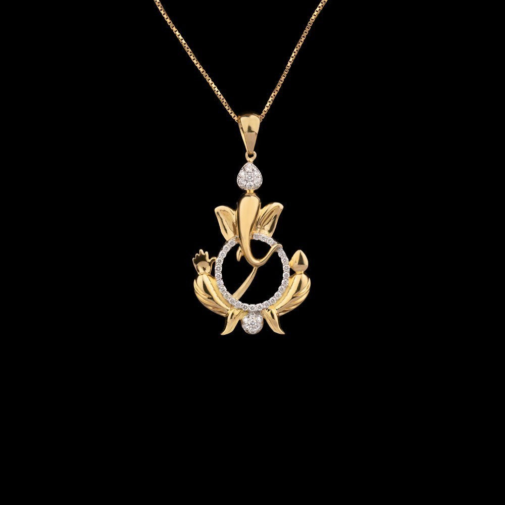 14K Yellow Gold Diamond Pendant - 0.44ct VS-SI-GH