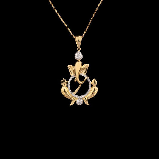 14K Yellow Gold Diamond Pendant - 0.44ct VS-SI-GH
