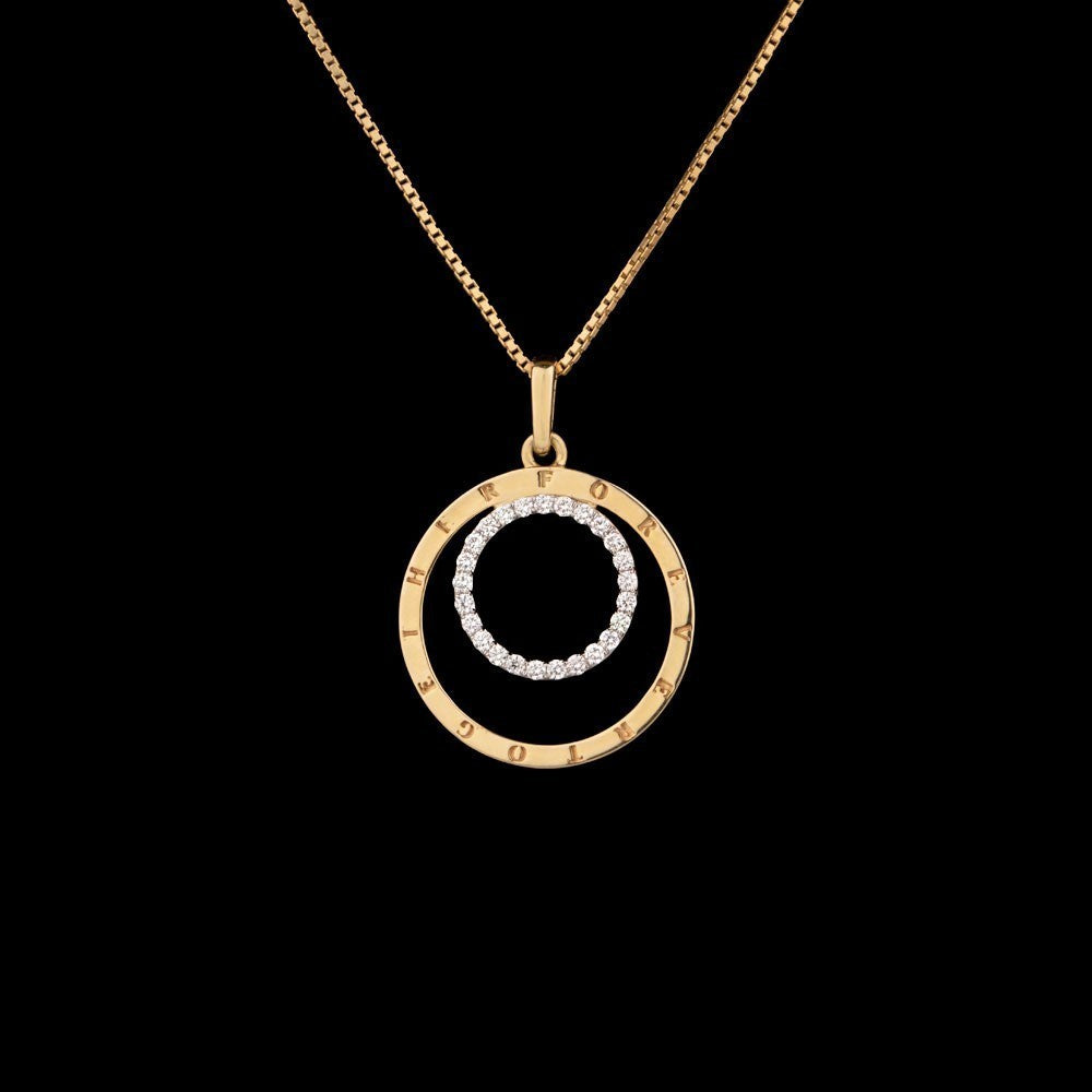 14K Yellow Gold Diamond Pendant - 0.24ct SI-GH