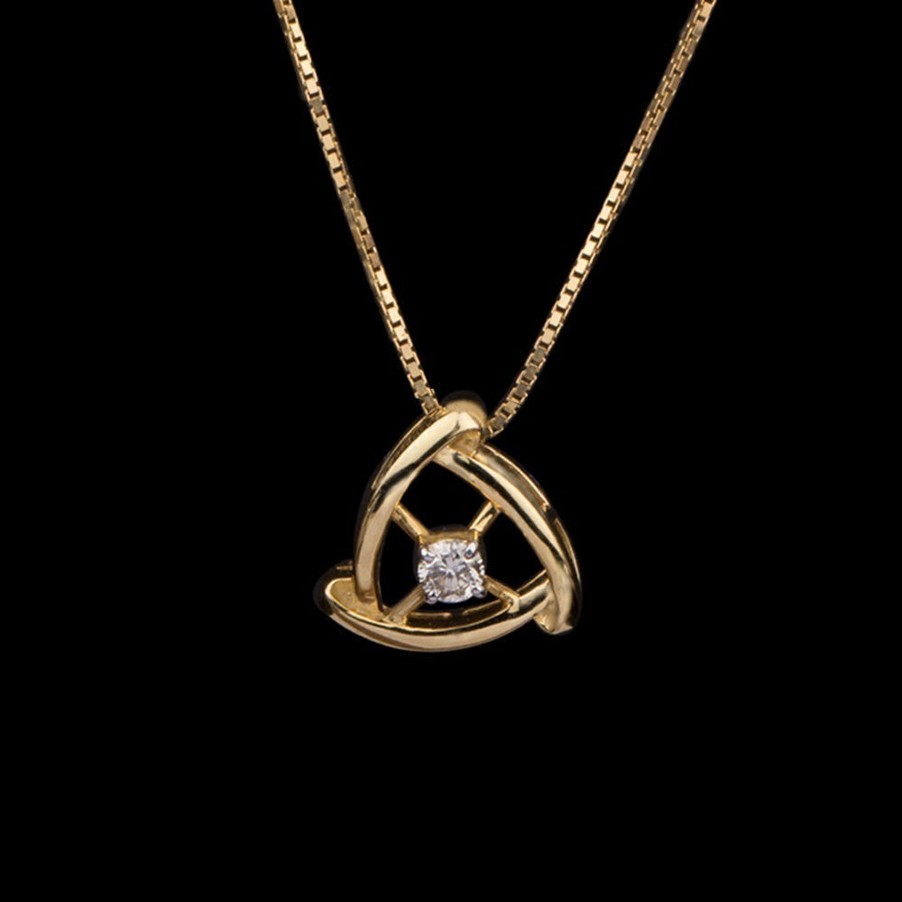 14K Yellow Gold Diamond Pendant - 0.09ct SI-IJ