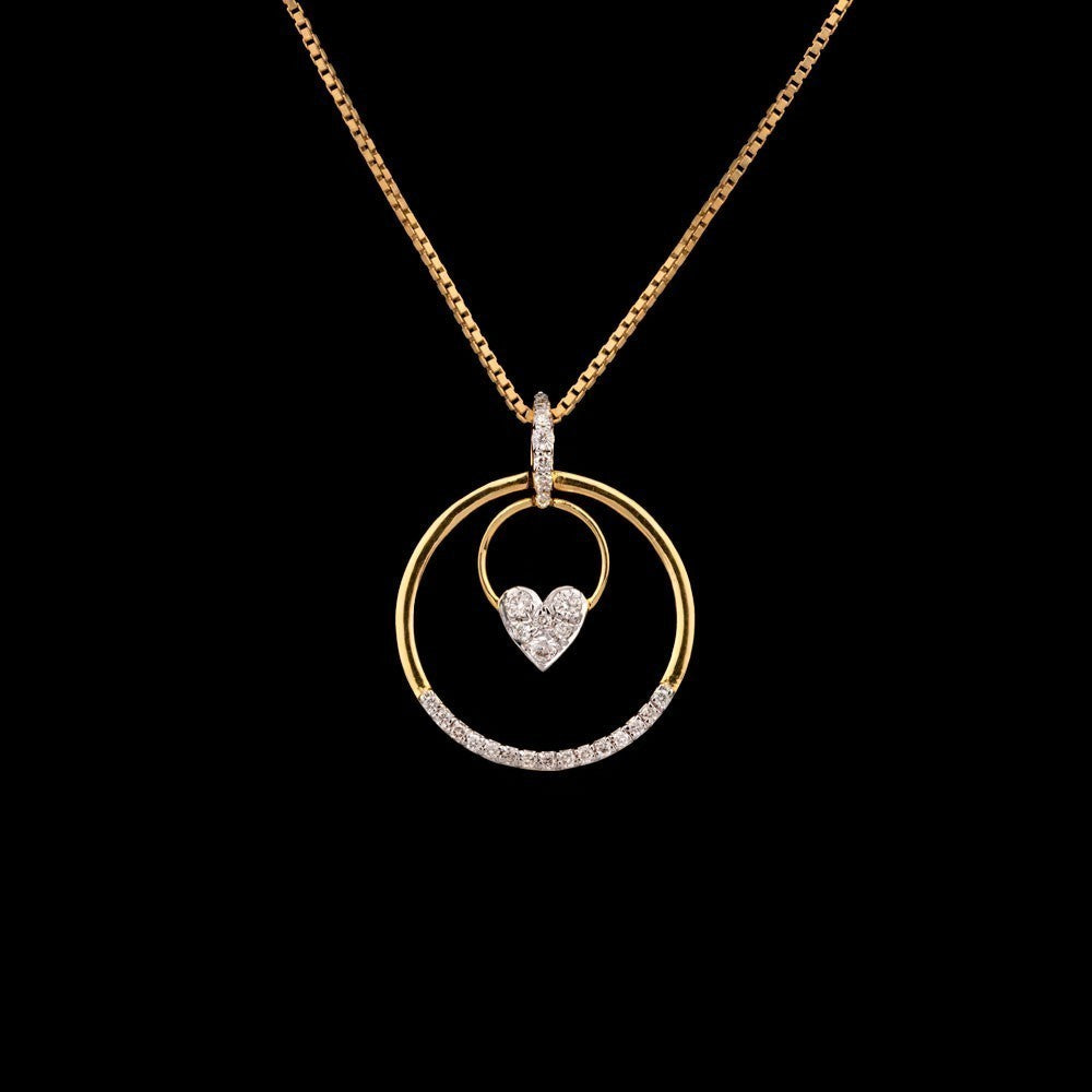 14K Yellow Gold Diamond Pendant - 0.21ct SI-IJ