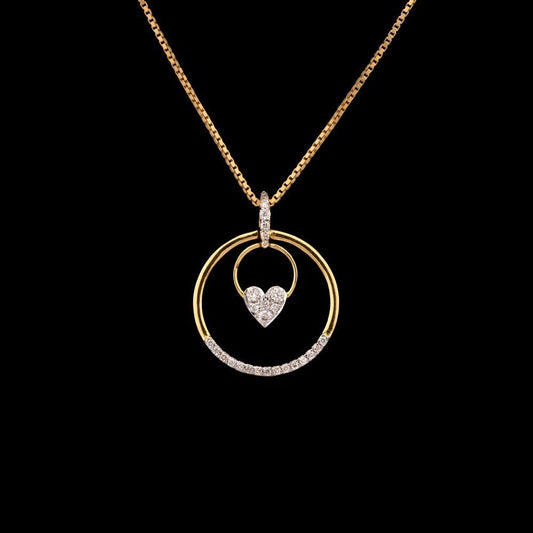 14K Yellow Gold Diamond Pendant - 0.21ct SI-IJ