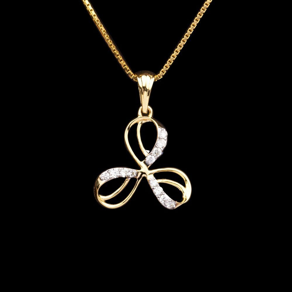 14K Yellow Gold Diamond Pendant - 0.17ct SI-IJ