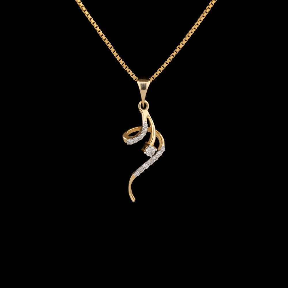 14K Yellow Gold Diamond Pendant - 0.13ct SI-IJ