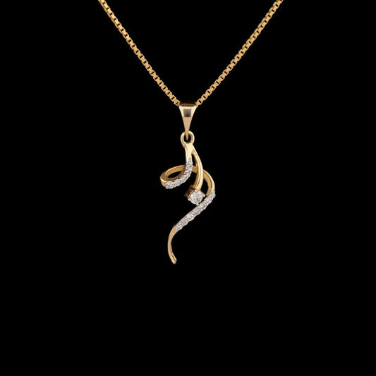 14K Yellow Gold Diamond Pendant - 0.13ct SI-IJ