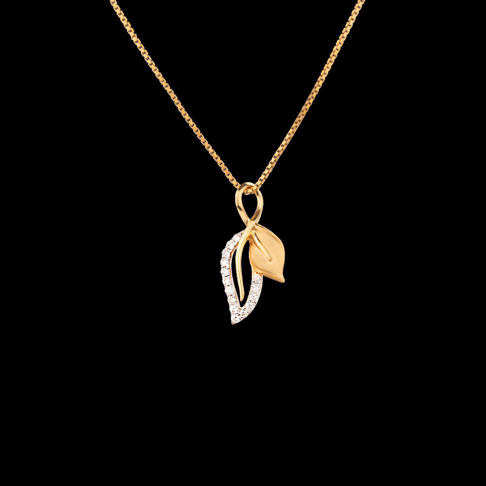 14K Yellow Gold Diamond Pendant - 0.18ct SI-IJ