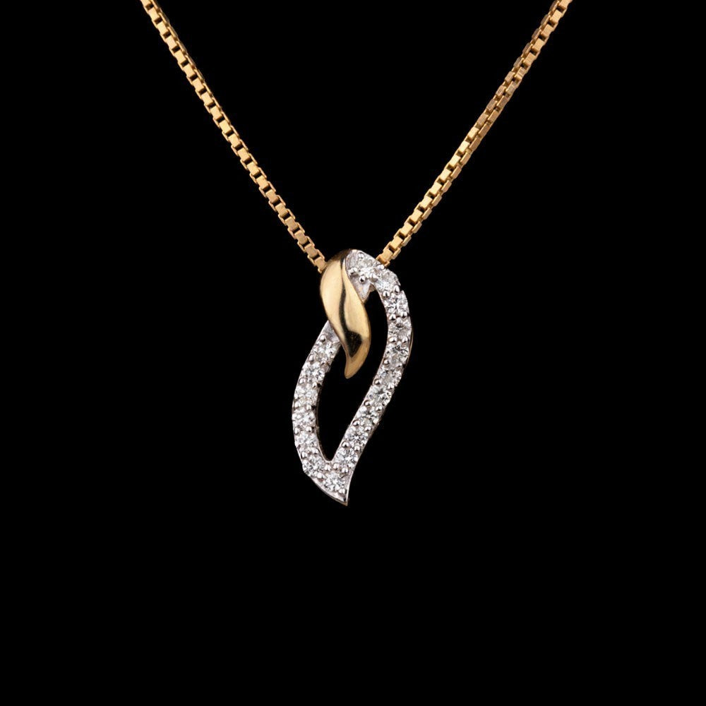 14K Yellow Gold Diamond Pendant - 0.2ct SI-IJ