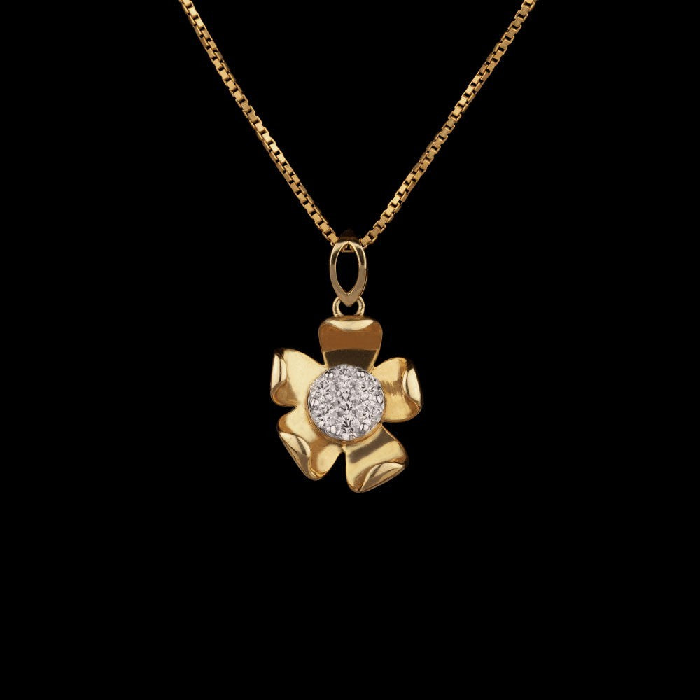 14K Yellow Gold Diamond Pendant - 0.26ct SI-IJ