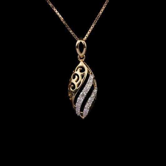 14K Yellow Gold Diamond Pendant - 0.19ct SI-IJ