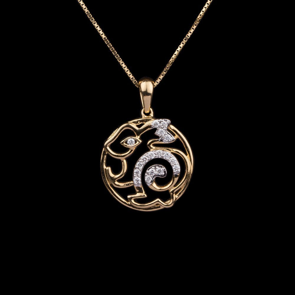 18K Yellow Gold Diamond Pendant - 0.16ct VS-GH