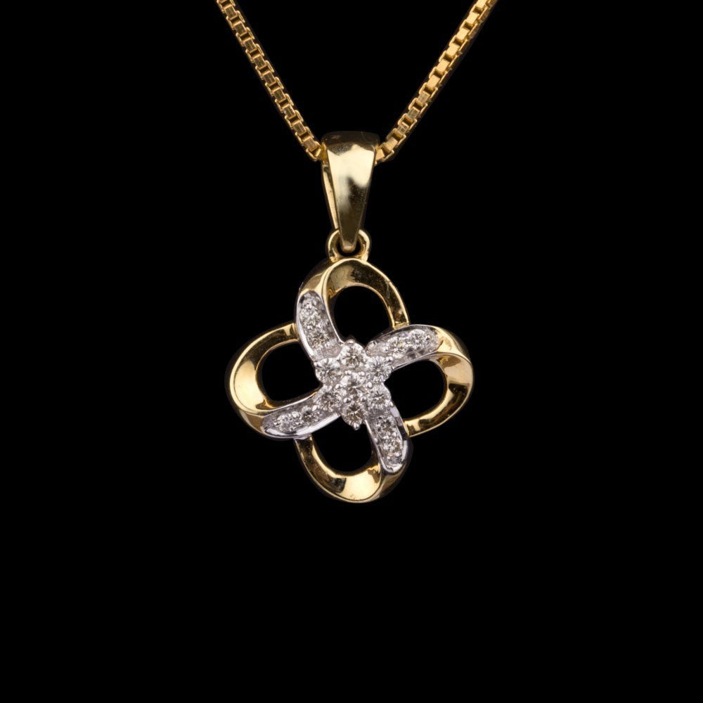 14K Yellow Gold Diamond Pendant - 0.14ct SI-IJ