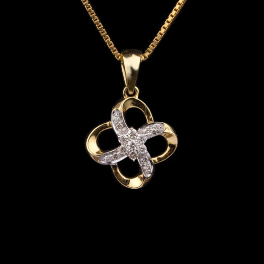 14K Yellow Gold Diamond Pendant - 0.14ct SI-IJ