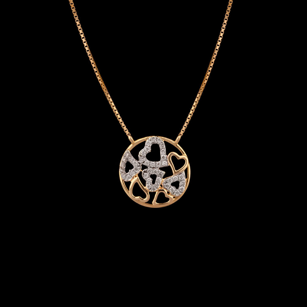 18K Yellow Gold Diamond Pendant - 0.19ct VS-GH