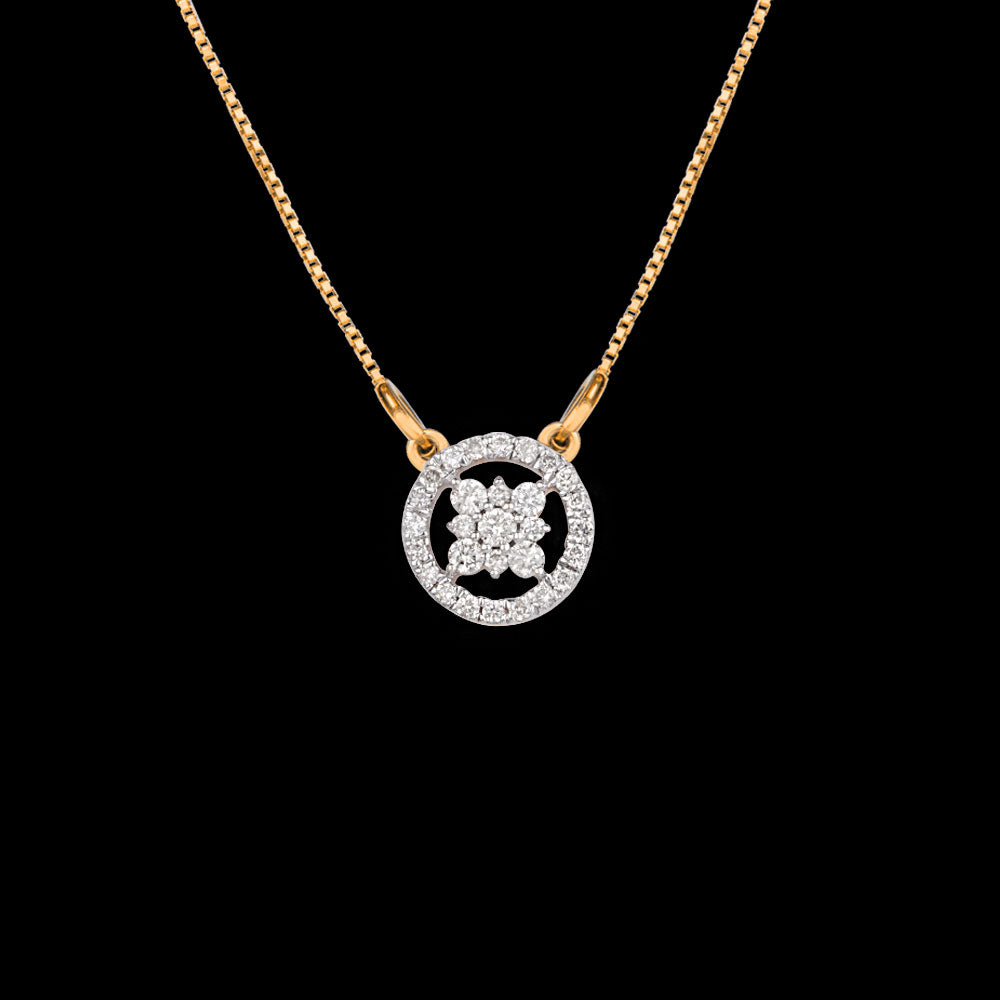 14K Yellow Gold Diamond Pendant - 0.28ct SI-IJ