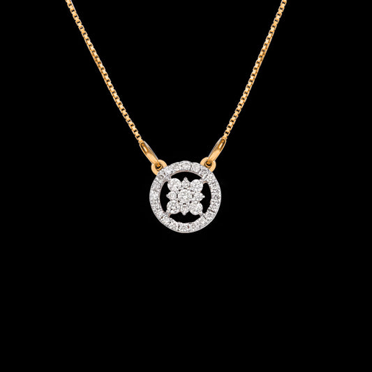 14K Yellow Gold Diamond Pendant - 0.28ct SI-IJ