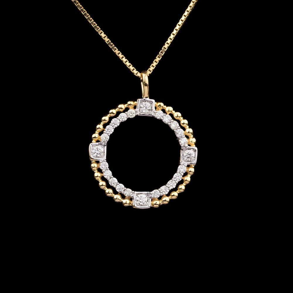 14K Yellow Gold Diamond Pendant - 0.28ct SI-IJ