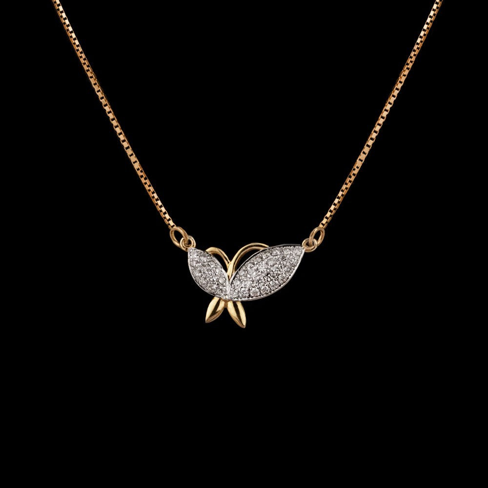14K Yellow Gold Diamond Pendant - 0.28ct SI-IJ
