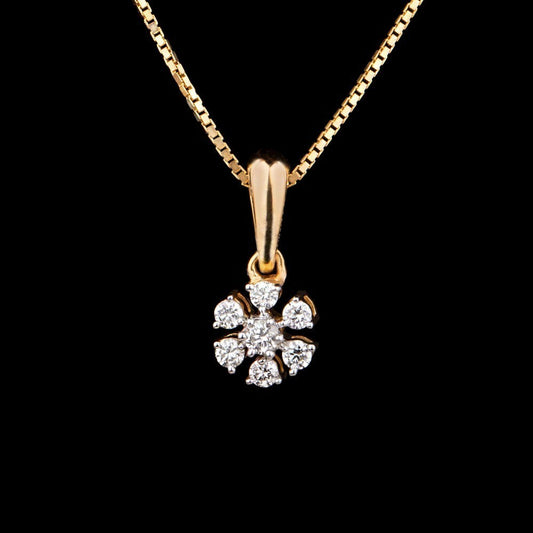 18K Yellow Gold Diamond Pendant - 0.17ct VS-FG