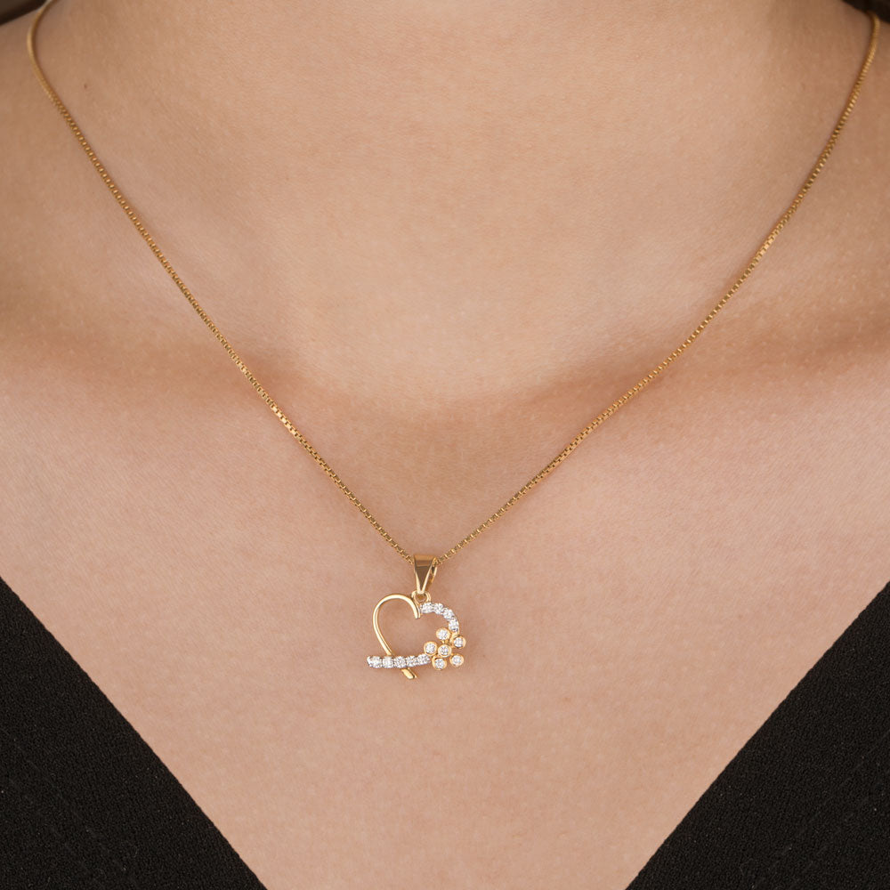 18K Yellow Gold Diamond Pendant - 0.169ct VVS-VS-GH