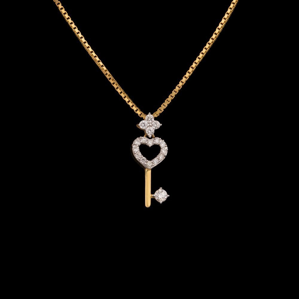 14K Yellow Gold Diamond Pendant - 0.17ct SI-IJ