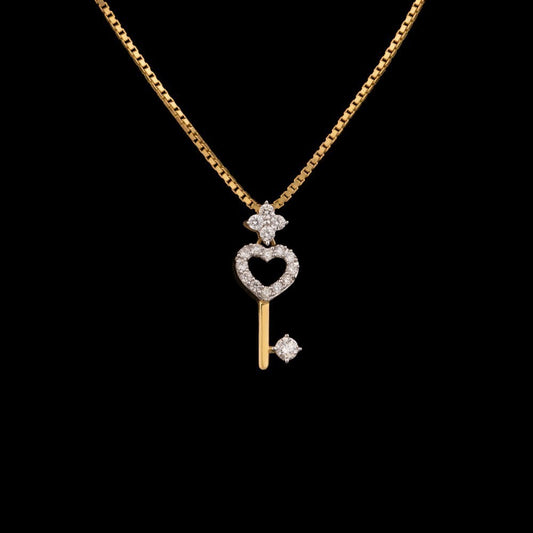 14K Yellow Gold Diamond Pendant - 0.17ct SI-IJ