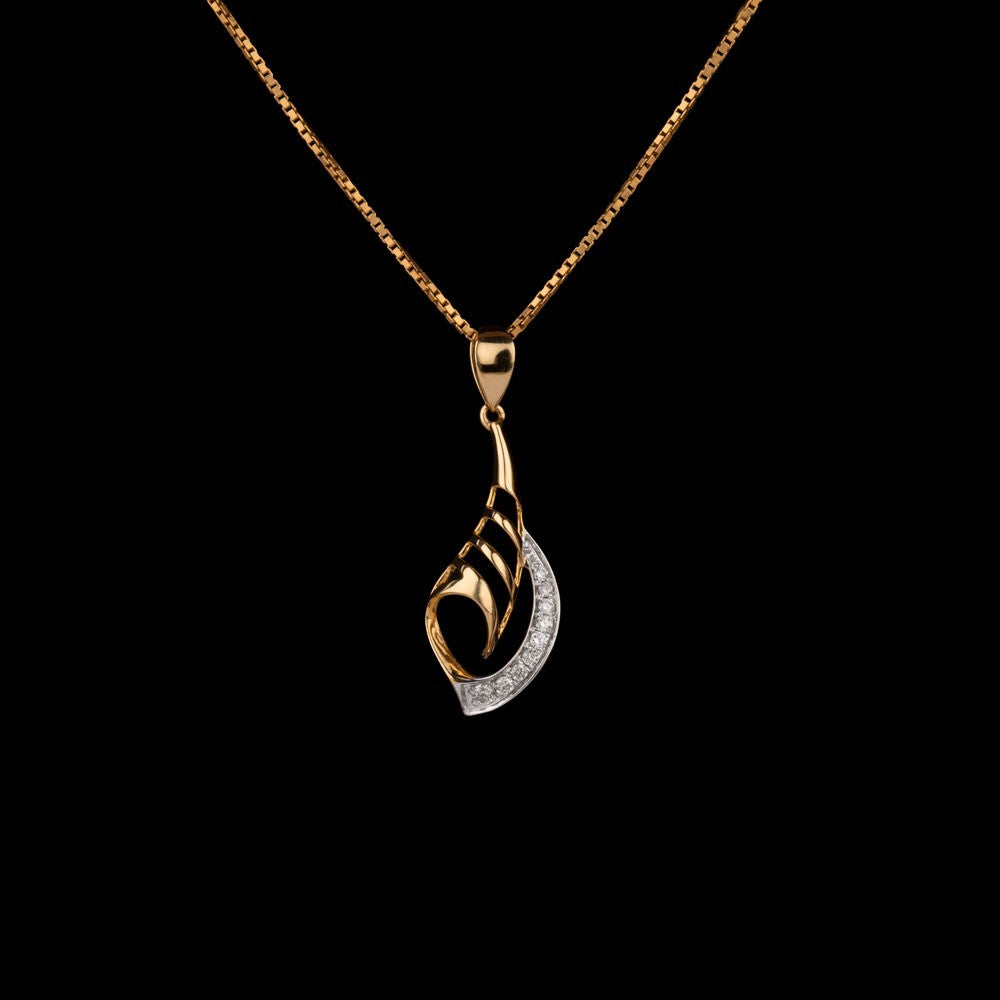14K Yellow Gold Diamond Pendant - 0.1ct SI-IJ