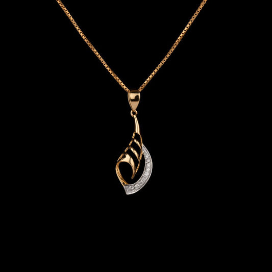 14K Yellow Gold Diamond Pendant - 0.1ct SI-IJ