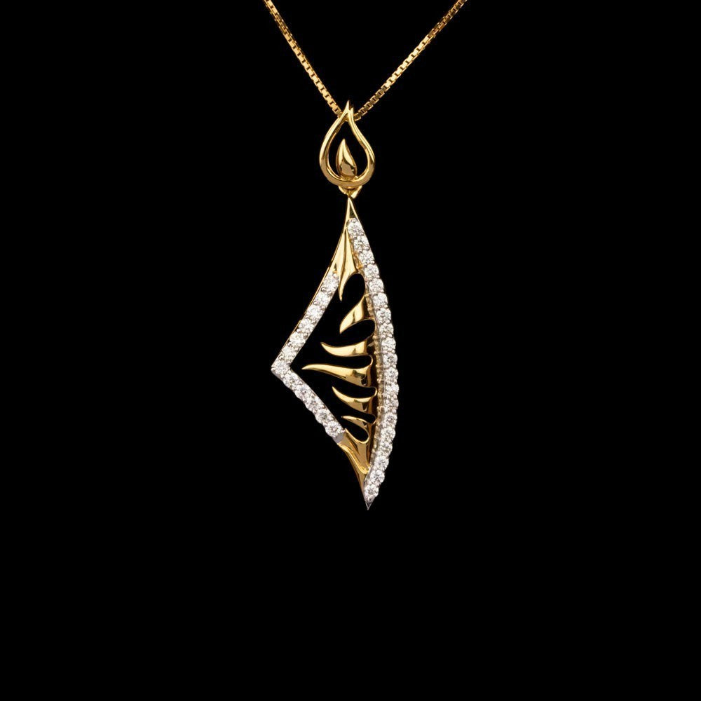 14K Yellow Gold Diamond Pendant - 0.41ct SI-IJ
