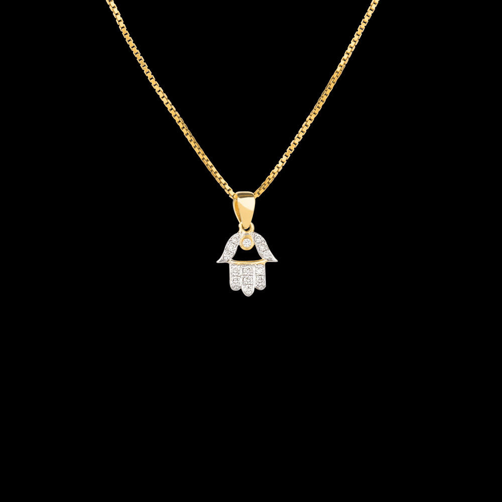 14K Yellow Gold Diamond Pendant - 0.12ct SI-IJ