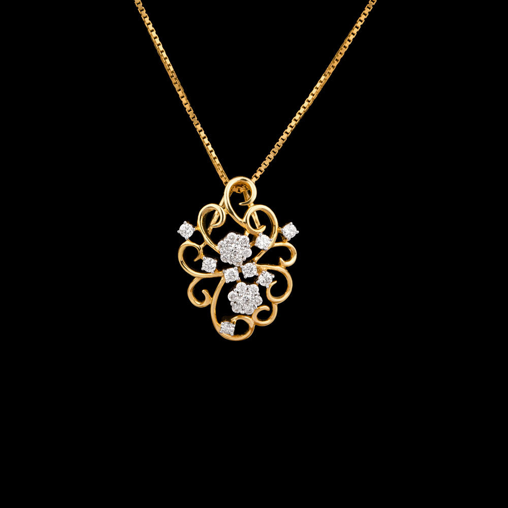 14K Yellow Gold Diamond Pendant - 0.4ct SI-IJ