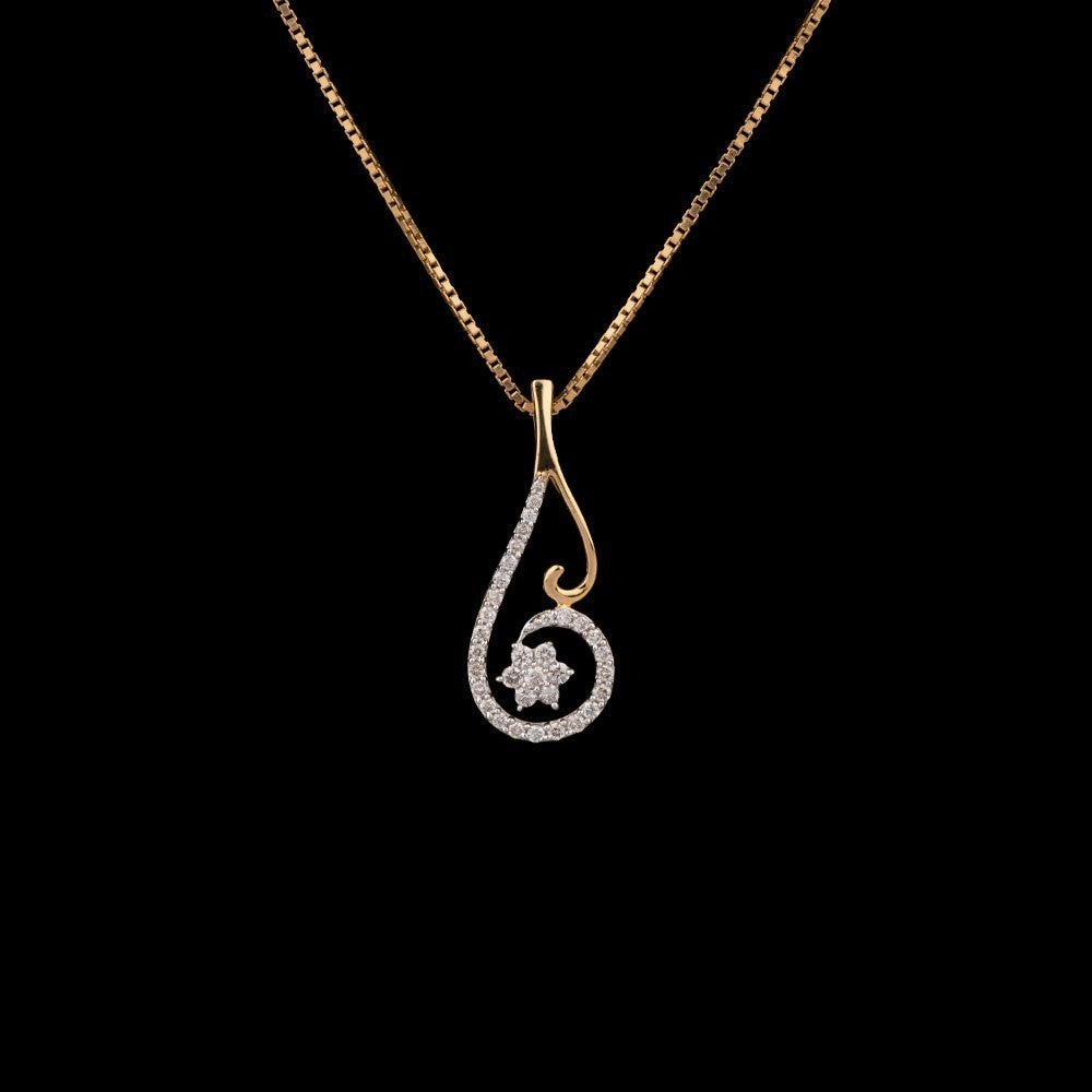 14K Yellow Gold Diamond Pendant - 0.22ct SI-IJ