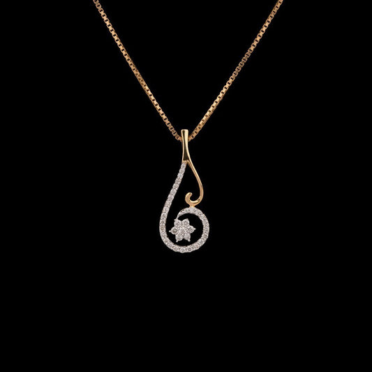 14K Yellow Gold Diamond Pendant - 0.22ct SI-IJ