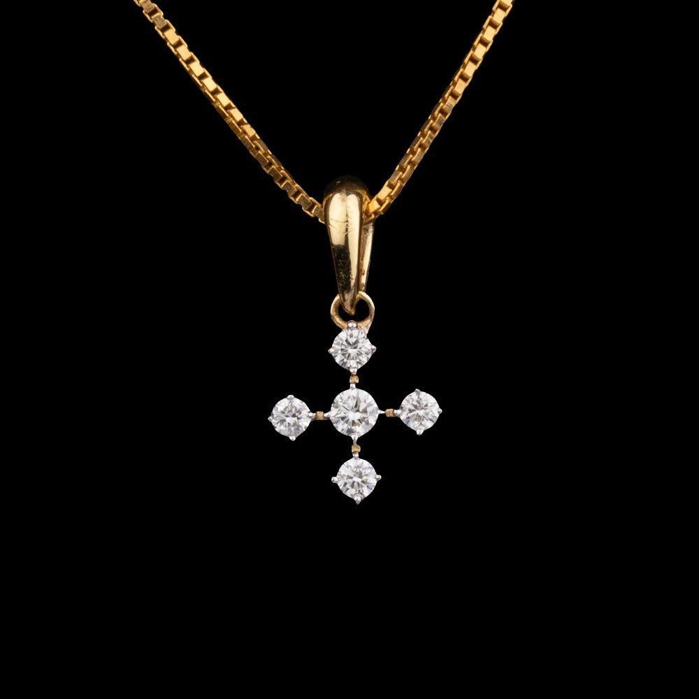 14K Yellow Gold Diamond Pendant - 0.22ct SI-IJ