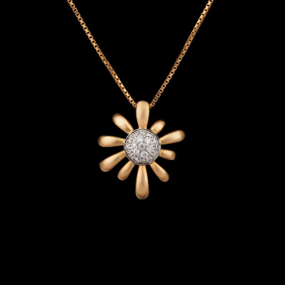 14K Yellow Gold Diamond Pendant - 0.19ct SI-IJ