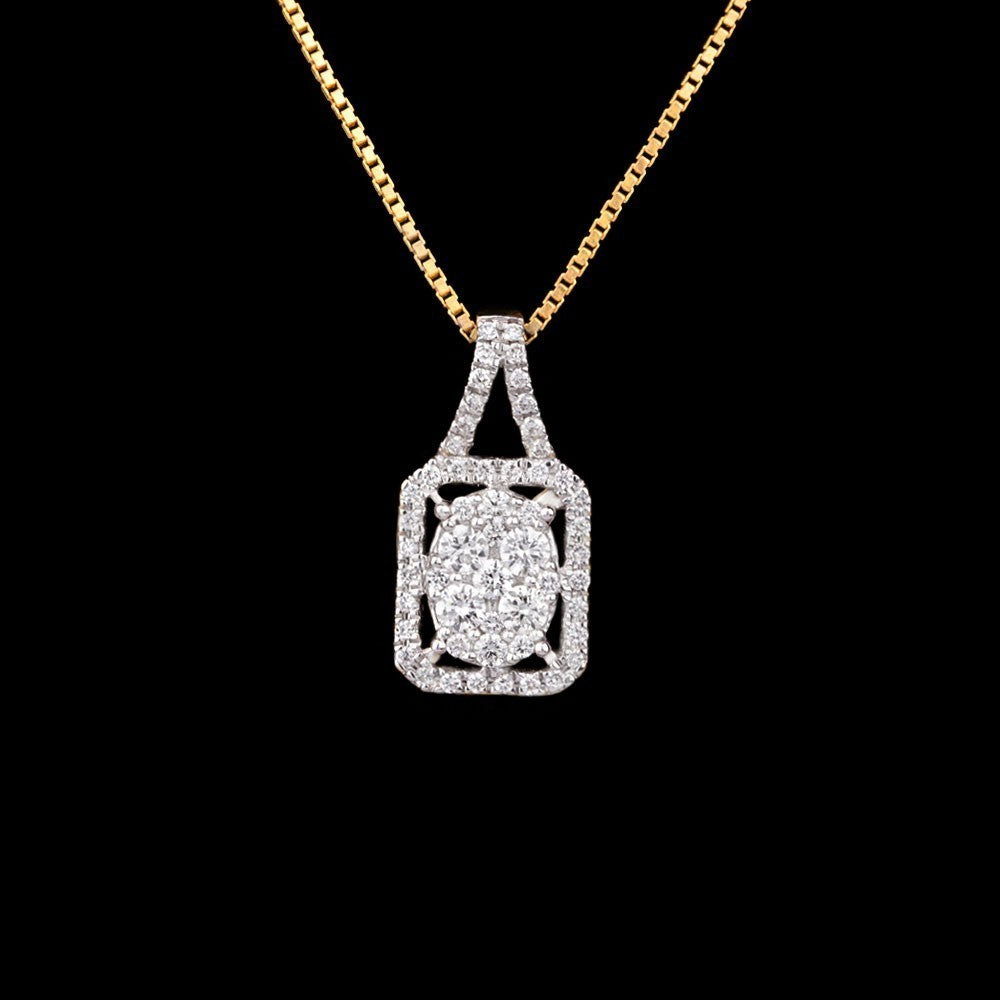 18K Yellow Gold Diamond Pendant - 0.5ct VS-GH