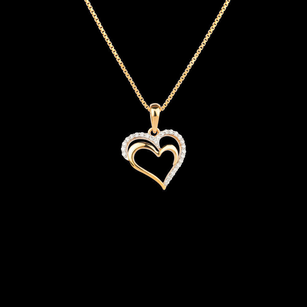 18K Yellow Gold Diamond Pendant - 0.14ct VVS-VS-GH
