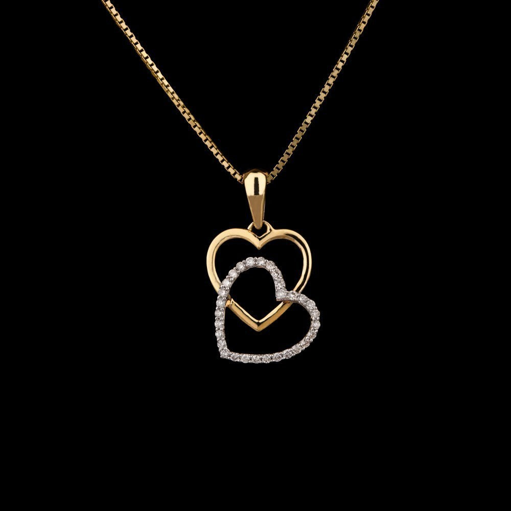 14K Yellow Gold Diamond Pendant - 0.18ct SI-IJ
