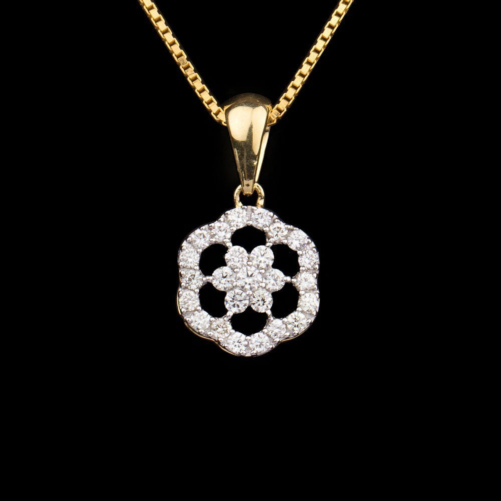 14K Yellow Gold Diamond Pendant - 0.39ct VS-GH