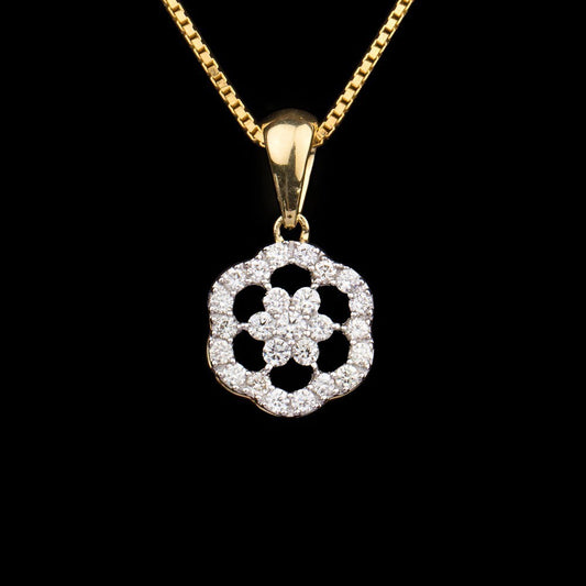 14K Yellow Gold Diamond Pendant - 0.39ct VS-GH