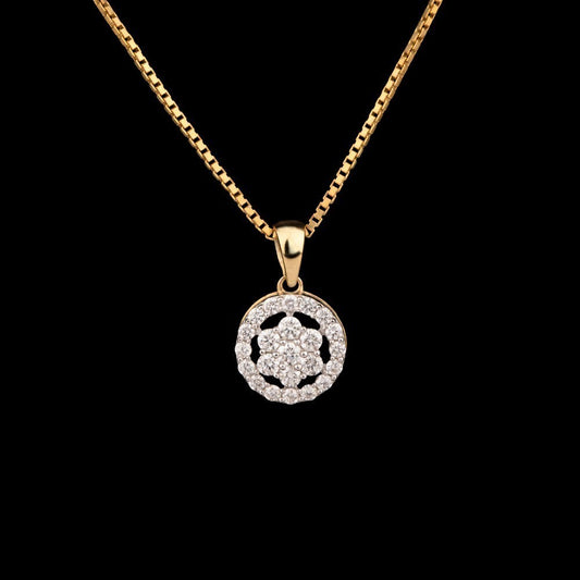 14K Yellow Gold Diamond Pendant - 0.31ct VVS-VS-GH