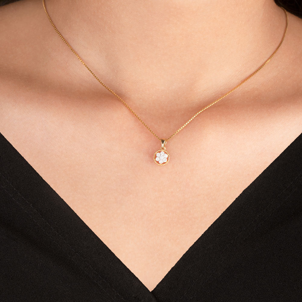 14K Yellow Gold Diamond Pendant - 0.17ct SI-IJ