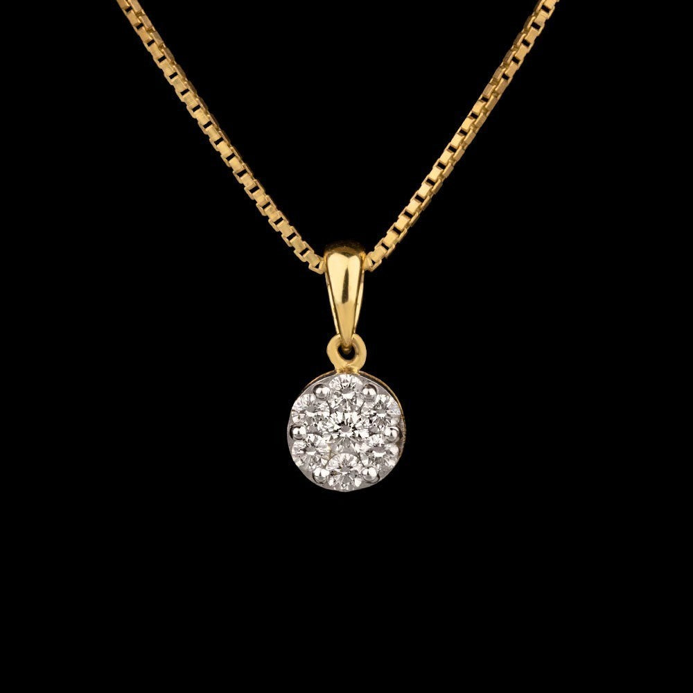14K Yellow Gold Diamond Pendant - 0.25ct VS-JK