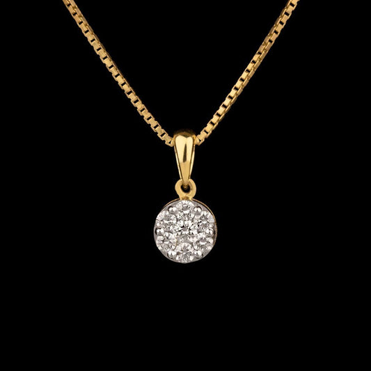 14K Yellow Gold Diamond Pendant - 0.25ct VS-JK