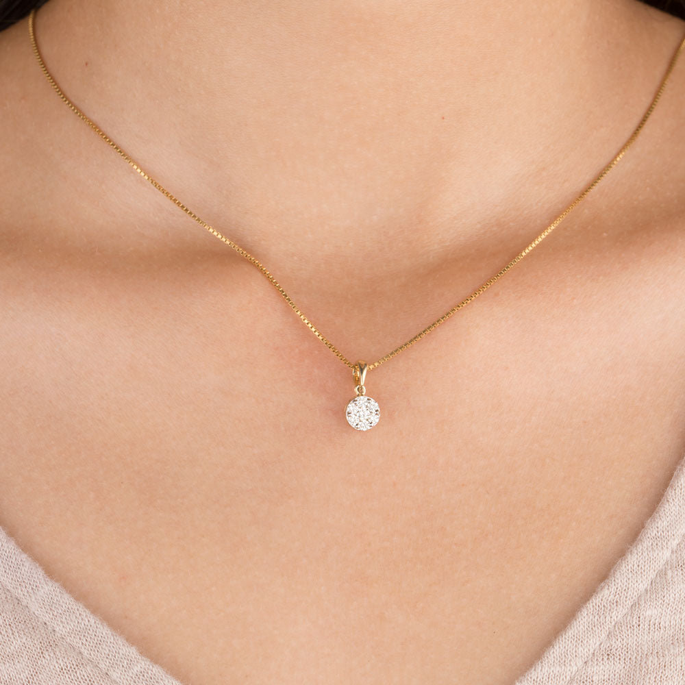 14K Yellow Gold Diamond Pendant - 0.25ct VS-JK