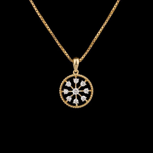 14K Yellow Gold Diamond Pendant - 0.21ct VS-GH