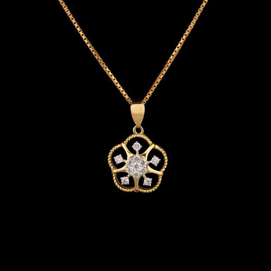 14K Yellow Gold Diamond Pendant - 0.23ct SI-IJ