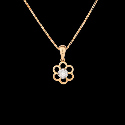 14K Yellow Gold Diamond Pendant - 0.14ct SI-IJ